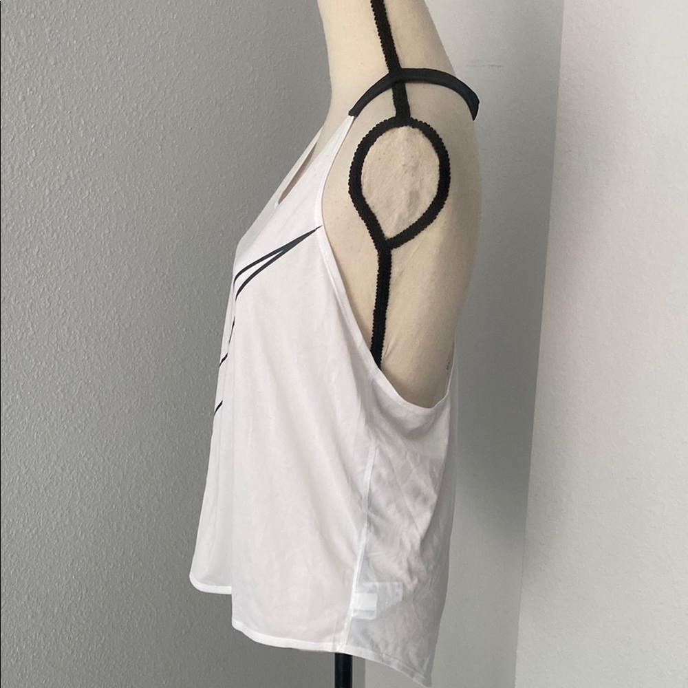 Nike Women's White and Black Elastika Tank Top - Picture 6 of 7